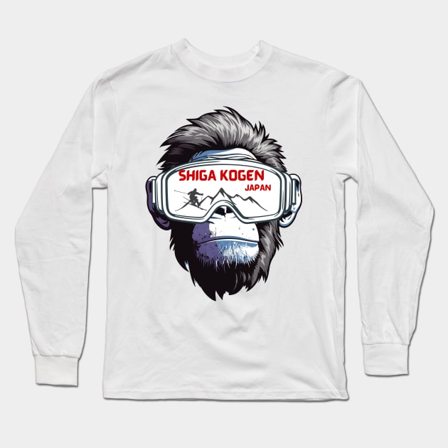 Shiga Kogen Japan Long Sleeve T-Shirt by DW Arts Design